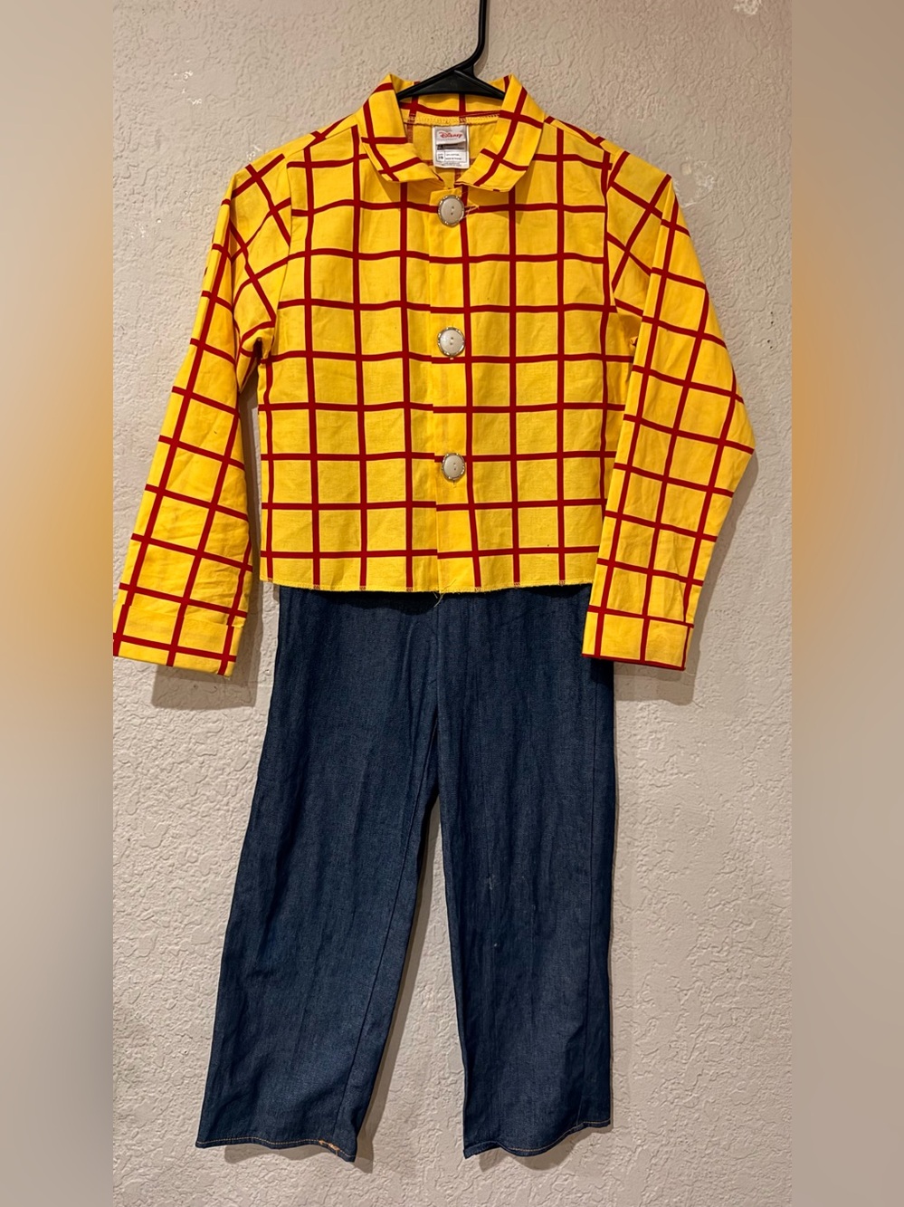 Toy Story Sheriff Woody Costume Boys 7/8  Shirt Jeans Pants Disney Store Cowboy - Picture 1 of 9